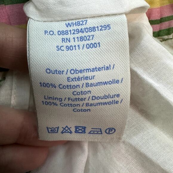 Boden Women's Size 2R Sleeveless Dress Green Pink Stripes Lined Pockets Casual - Picture 10 of 10